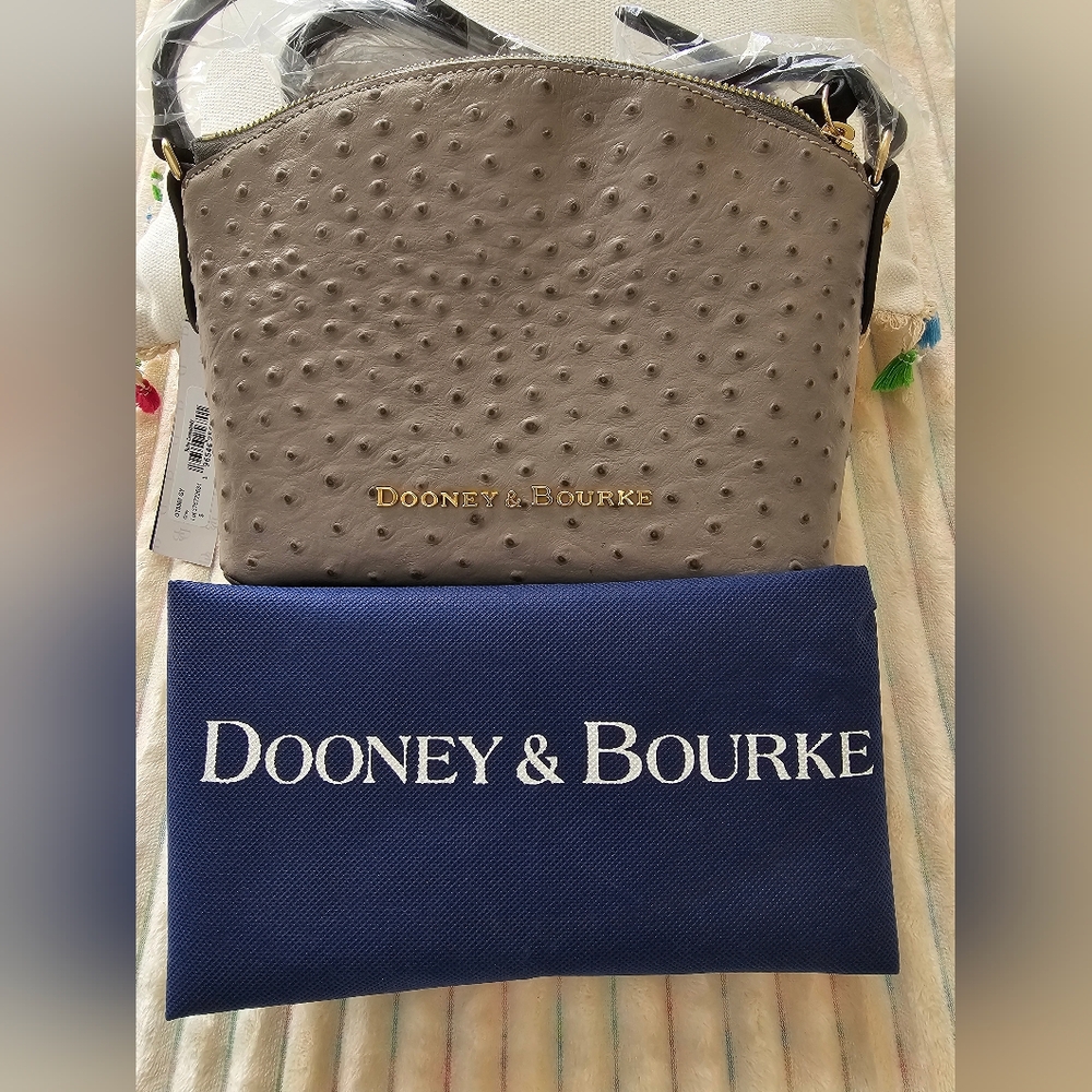 NWT DOONEY & BOURKE OSTRICH RUBY CROSSBODY